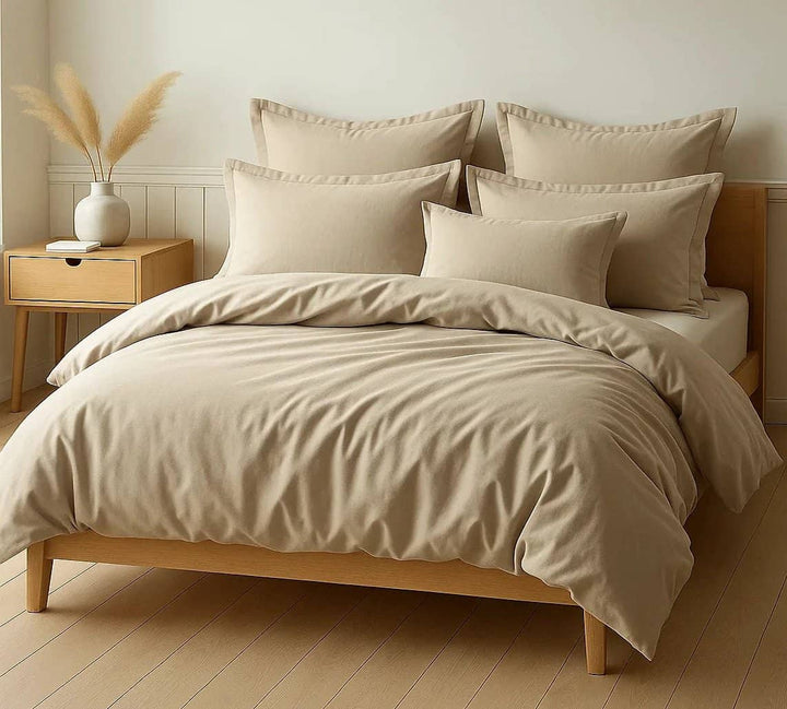 Parure housse de couette 3pcs 100% coton 57fils grege by BLANC PASSION