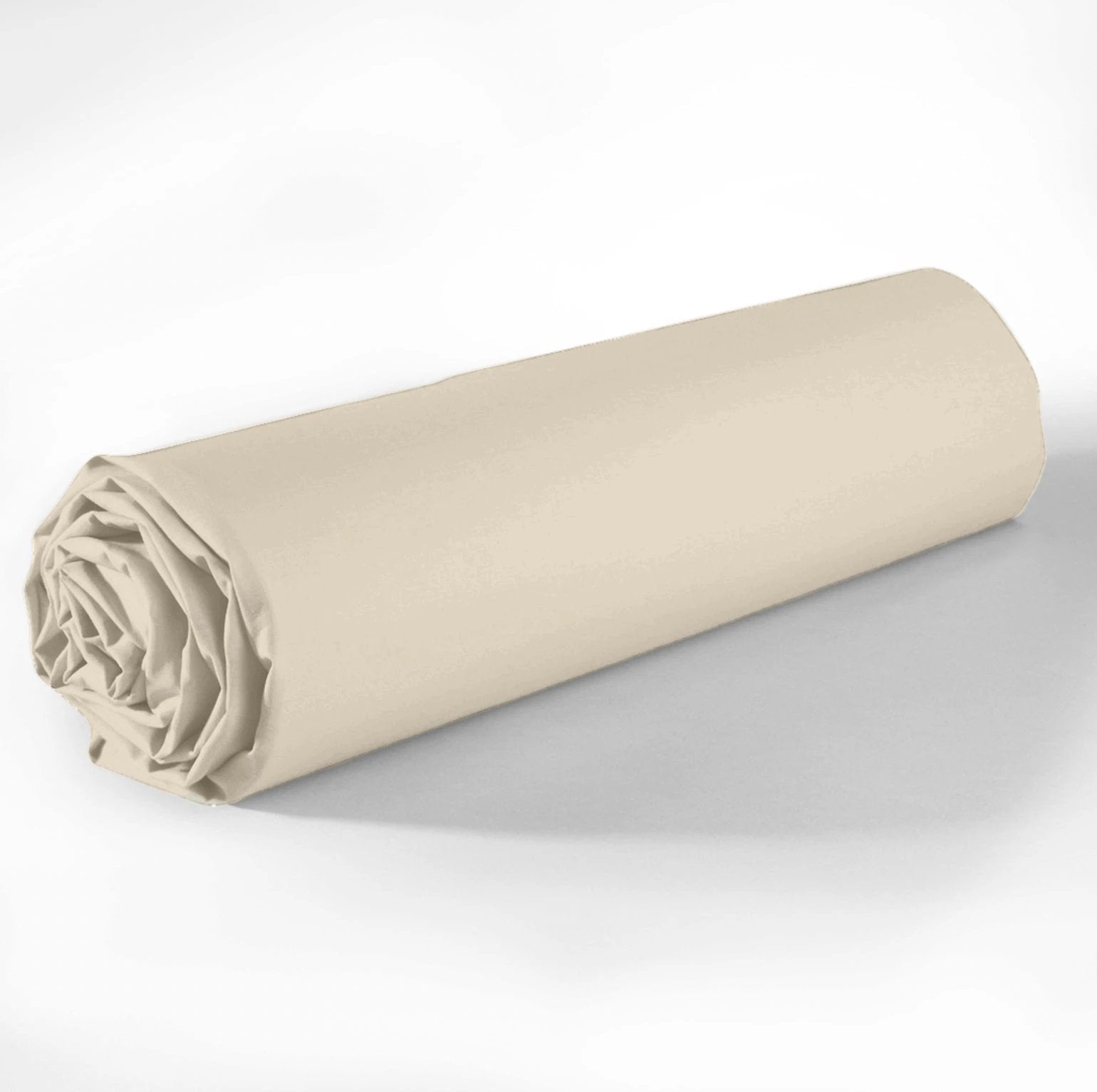Drap housse bonnet 35cm 100% coton 57fils grege by BLANC PASSION