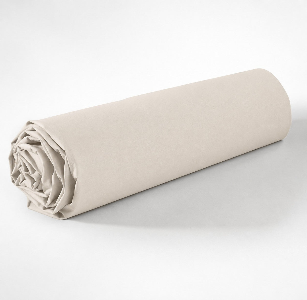 Drap housse 100% coton 57 fils Grège coton uni