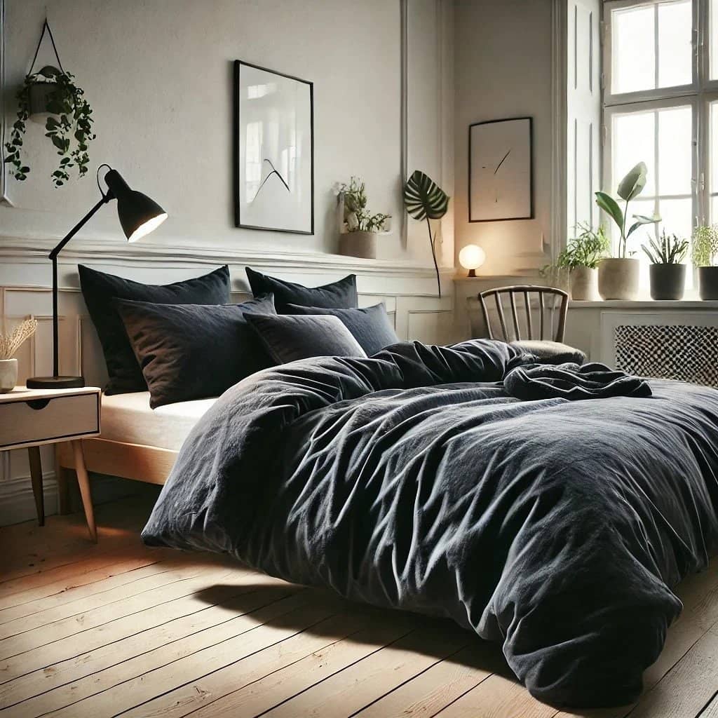 Lot de 2 taies d'oreiller 100% coton 57fils gris foncé by BLANC PASSION