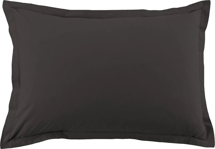 Lot de 2 taies d'oreiller 100% coton 57fils gris foncé by BLANC PASSION