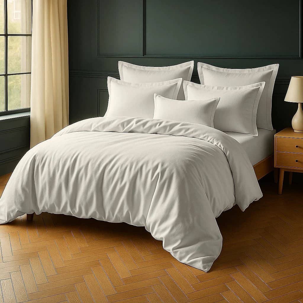 Lot de 2 taies d'oreiller 100% coton 57fils ivoire by BLANC PASSION