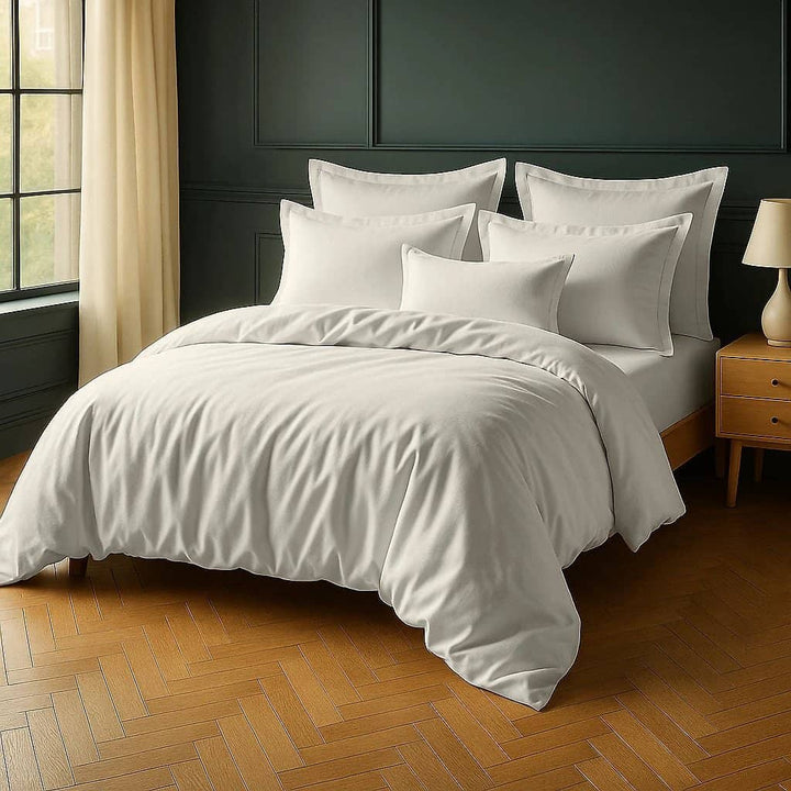Lot de 2 taies d'oreiller 100% coton 57fils ivoire by BLANC PASSION
