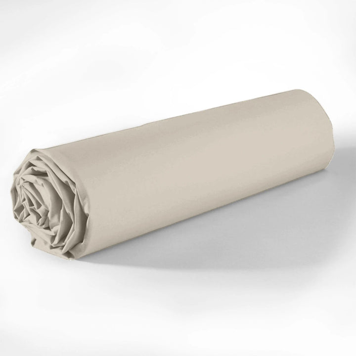 Drap housse bonnet 35cm 100% coton 57fils ivoire by BLANC PASSION