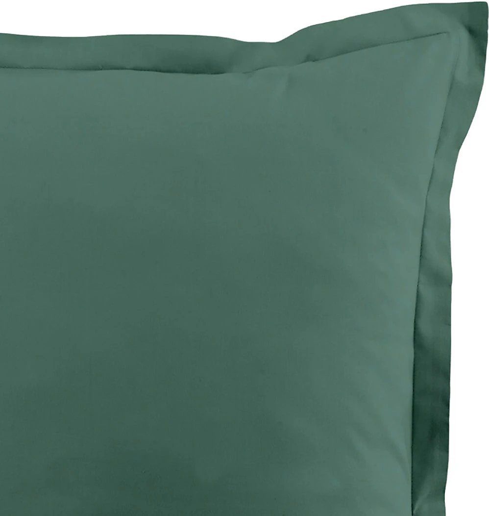 Lot de 2 taies d'oreiller 100% coton 57fils bleu canard by BLANC PASSION