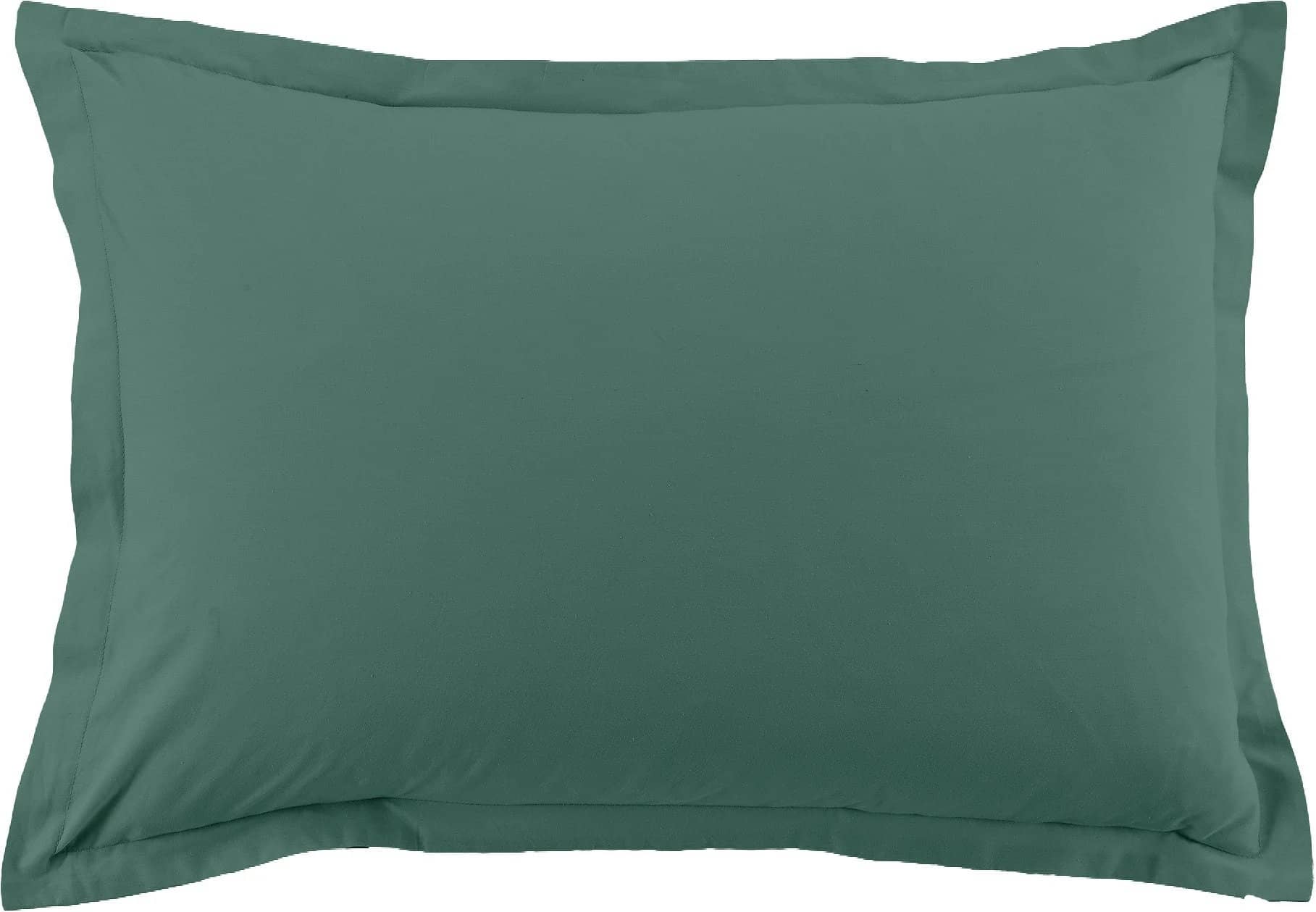 Lot de 2 taies d'oreiller 100% coton 57fils bleu canard by BLANC PASSION