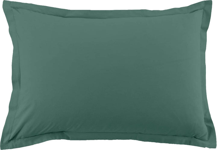 Lot de 2 taies d'oreiller 100% coton 57fils bleu canard by BLANC PASSION