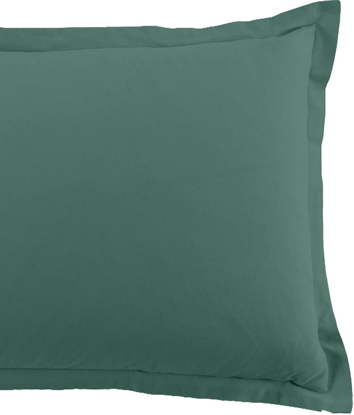 Lot de 2 taies d'oreiller 100% coton 57fils bleu canard by BLANC PASSION