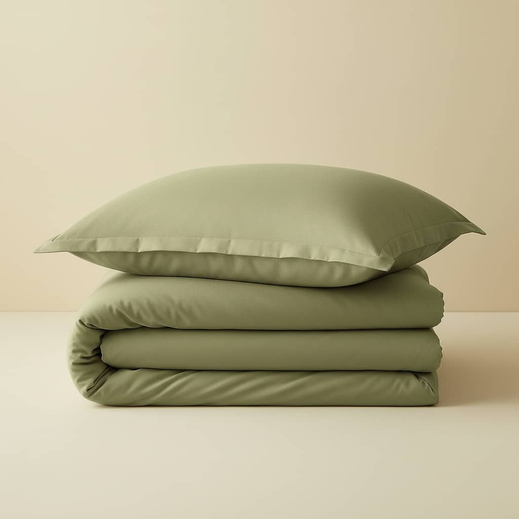 Parure housse de couette 2pcs 100% coton 57fils verveine by BLANC PASSION
