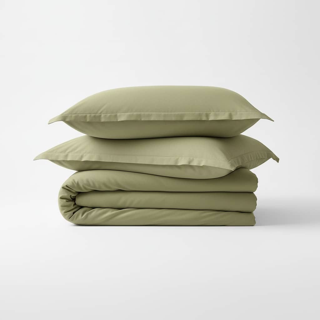 Parure housse de couette 3pcs 100% coton 57fils verveine by BLANC PASSION