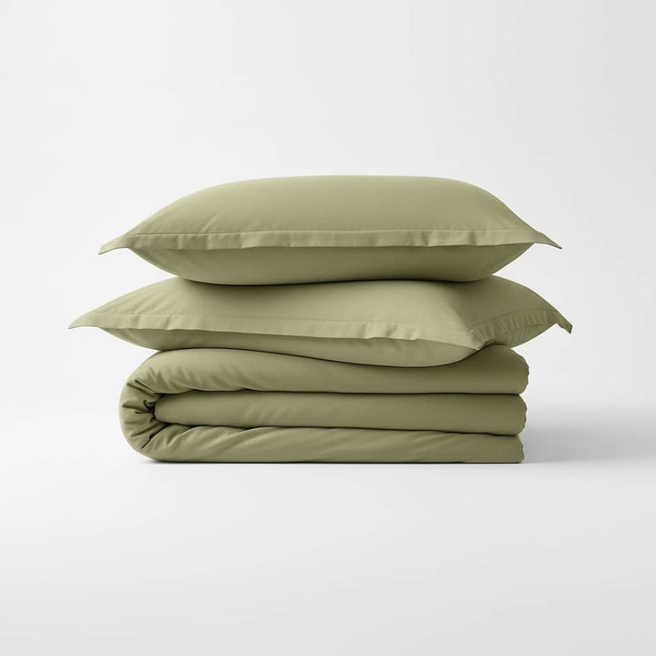 Parure housse de couette 3pcs 100% coton 57fils verveine by BLANC PASSION