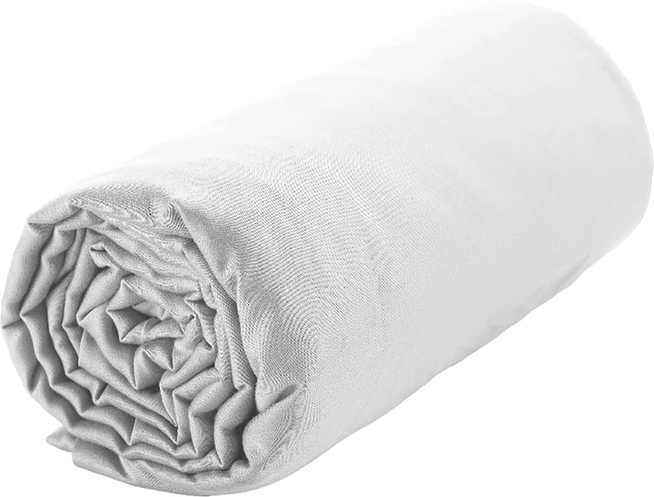 Drap housse bonnet:30cm 100% satin de coton 105 fils blanc by Baton Rouge