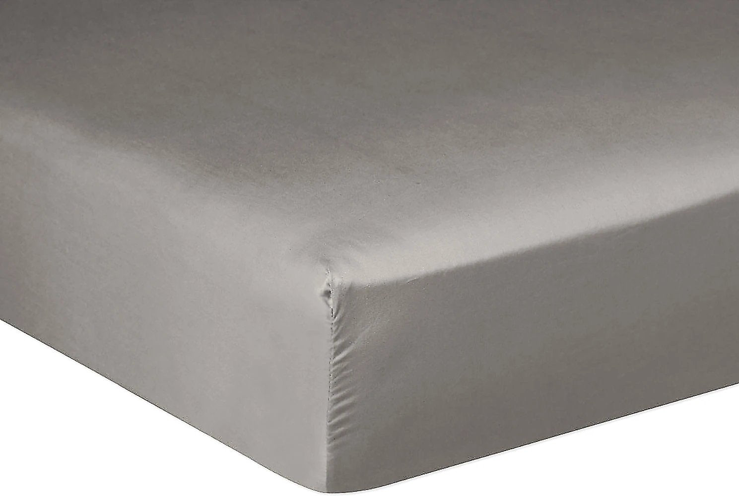 Drap housse bonnet:30cm 100% satin de coton 105 fils gris clair by Baton Rouge