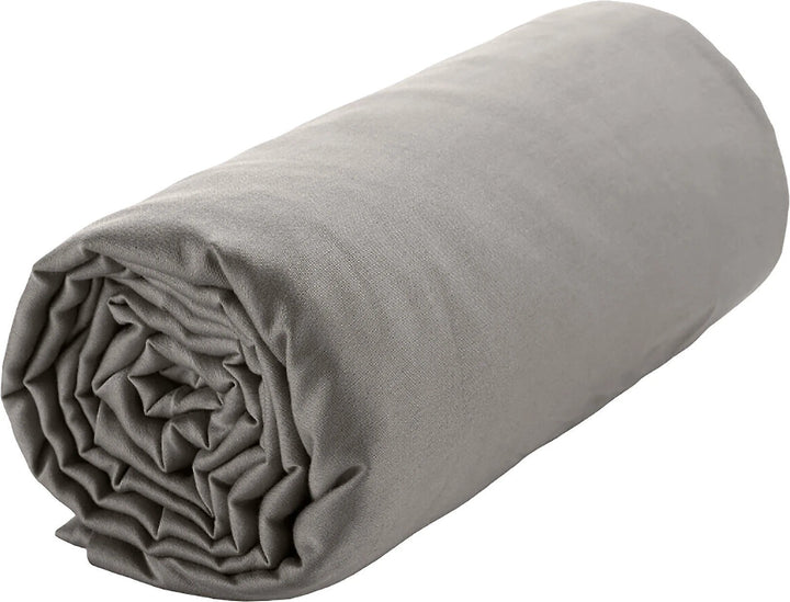 Drap housse bonnet:30cm 100% satin de coton 105 fils gris clair by Baton Rouge