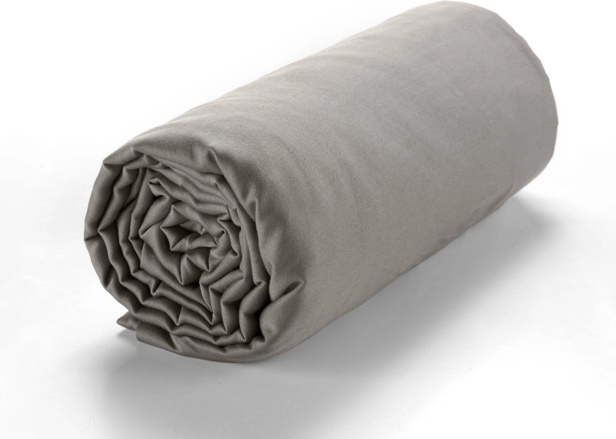 Drap housse bonnet:30cm 100% satin de coton 105 fils gris clair by Baton Rouge