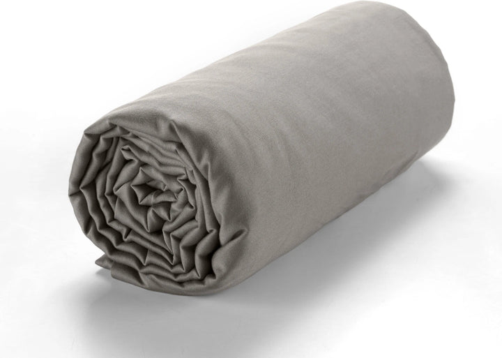 Drap housse bonnet:30cm 100% satin de coton 105 fils gris clair by Baton Rouge