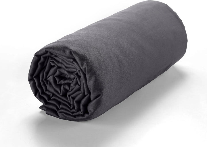 Drap housse bonnet:30cm 100% satin de coton 105 fils gris fonce by Baton Rouge