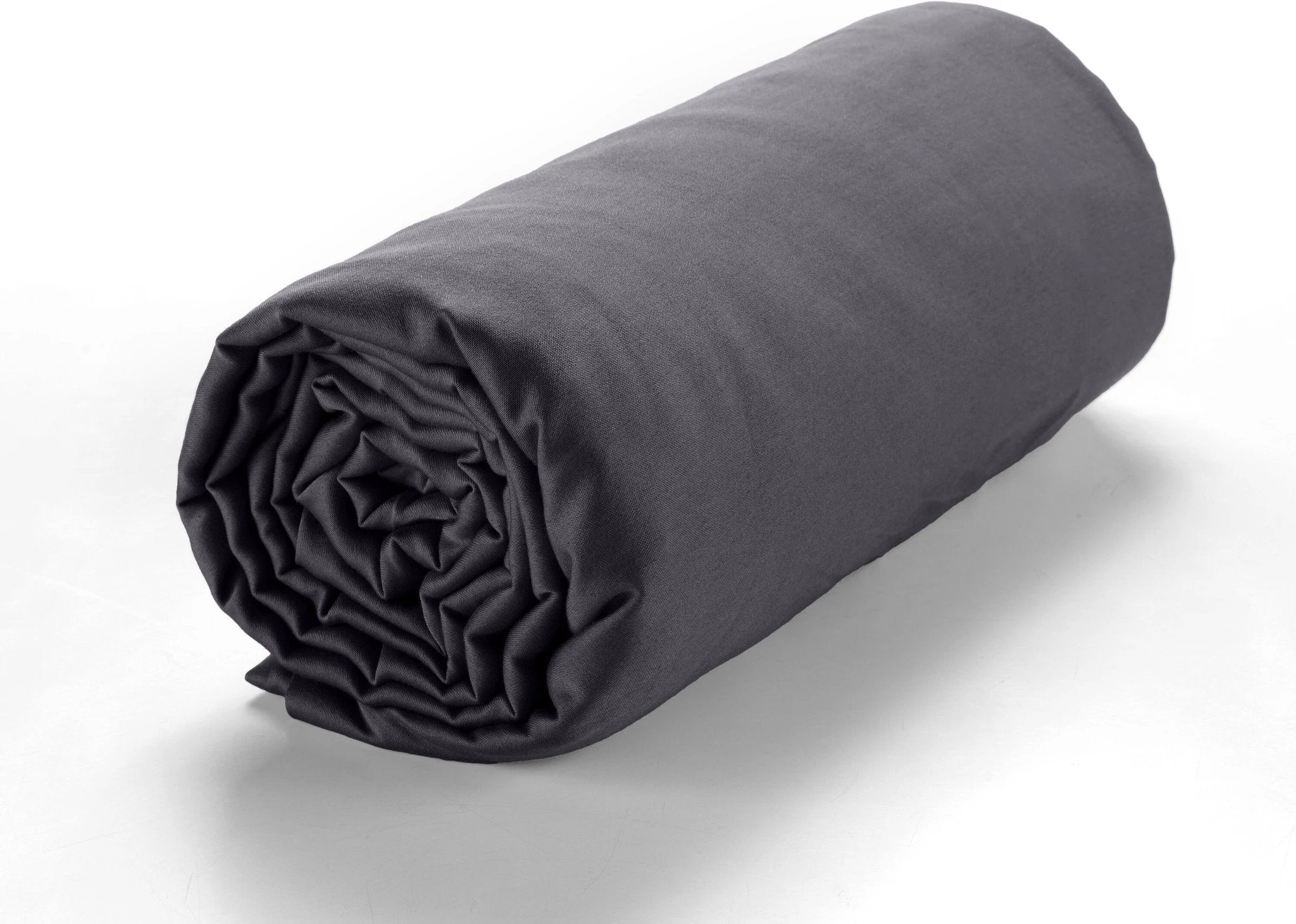Drap housse bonnet:30cm 100% satin de coton 105 fils gris fonce by Baton Rouge