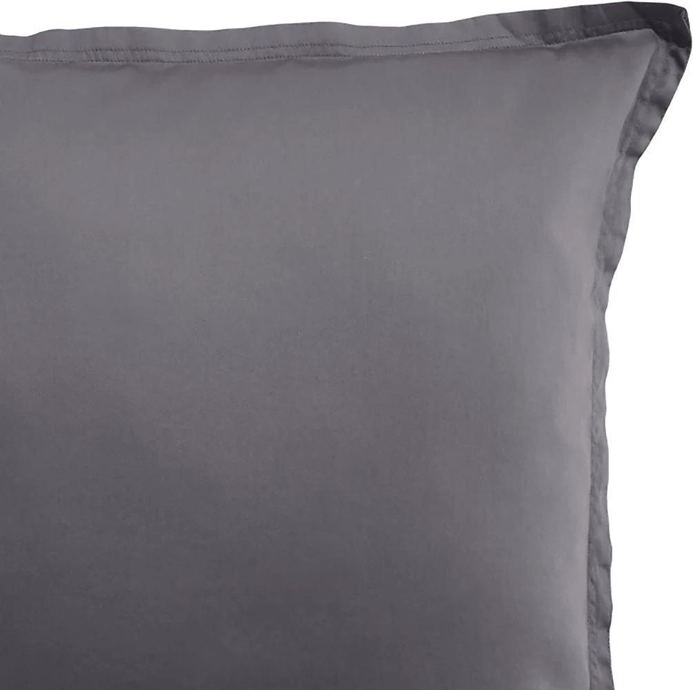 Taie d'oreiller 100% satin de coton 105 fils gris fonce by Baton Rouge