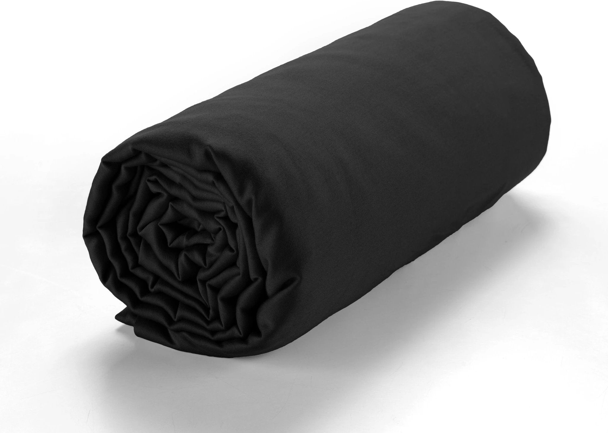 Drap housse bonnet:30cm 100% satin de coton 105 fils noir by Baton Rouge