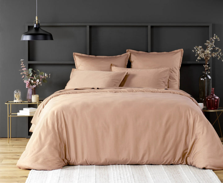 Housse de couette 100% satin de coton 105 fils rose by Baton Rouge