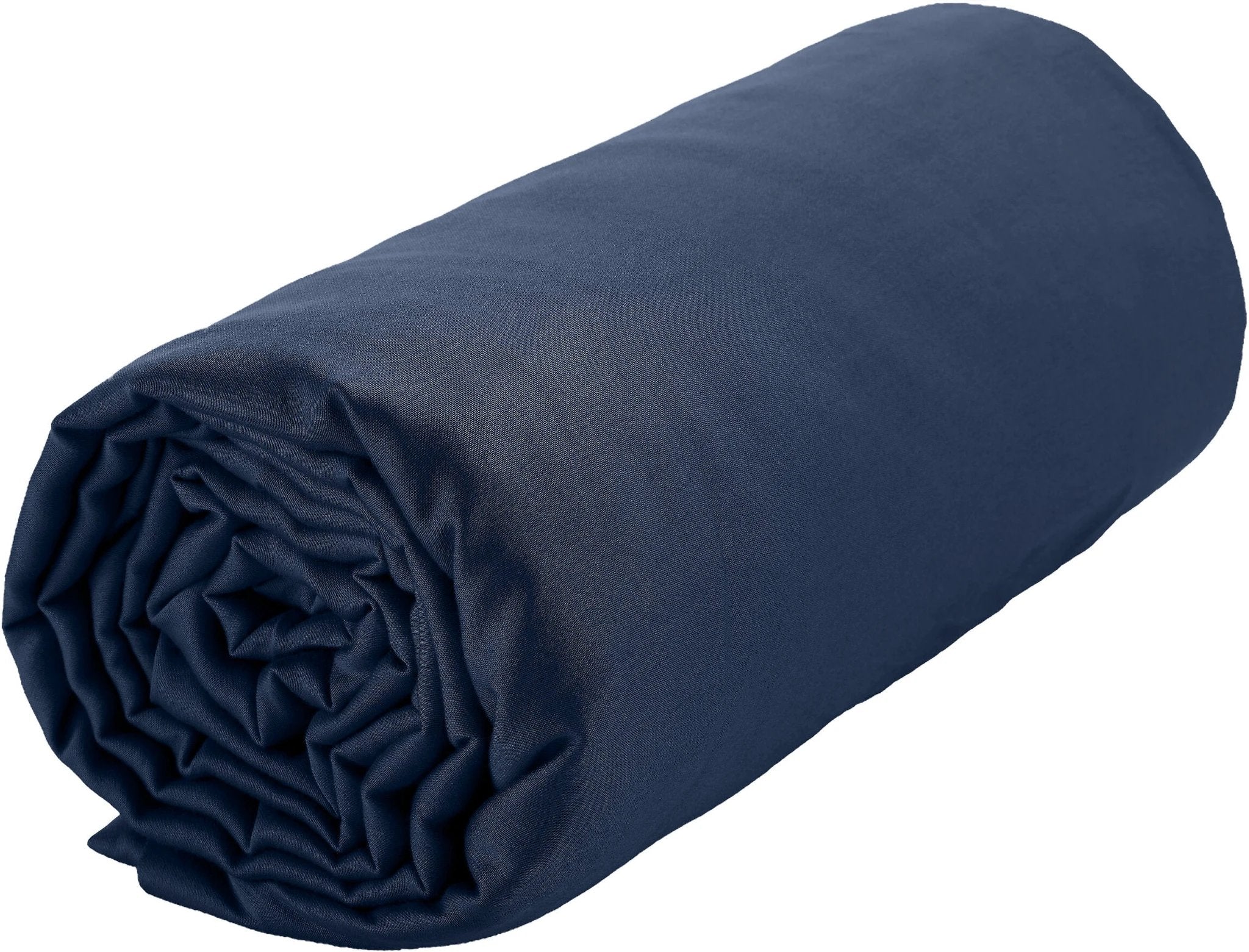 Drap housse bonnet:30cm 100% satin de coton 105 fils bleu marine by Baton Rouge