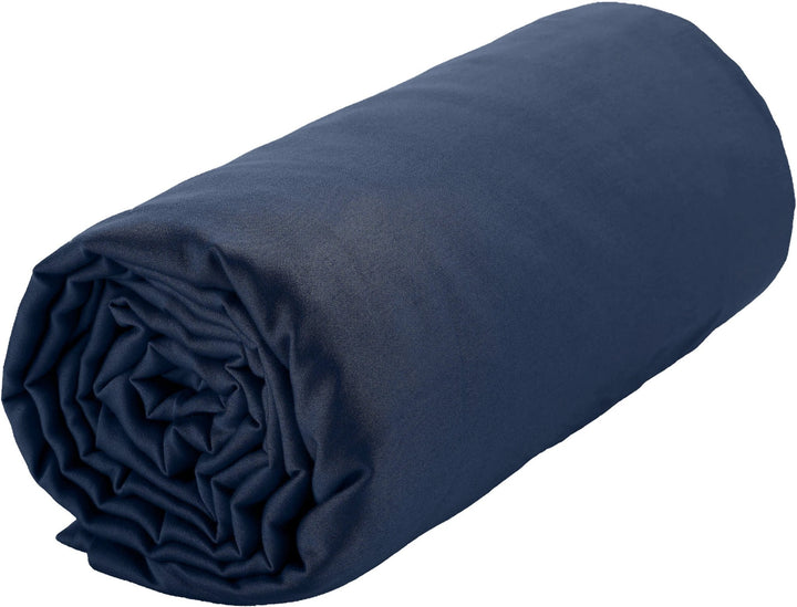 Drap housse bonnet:30cm 100% satin de coton 105 fils bleu marine by Baton Rouge