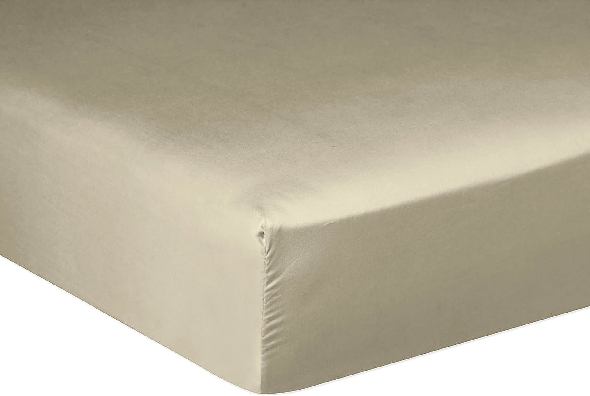 Drap housse bonnet:30cm 100% satin de coton 105 fils beige by Baton Rouge