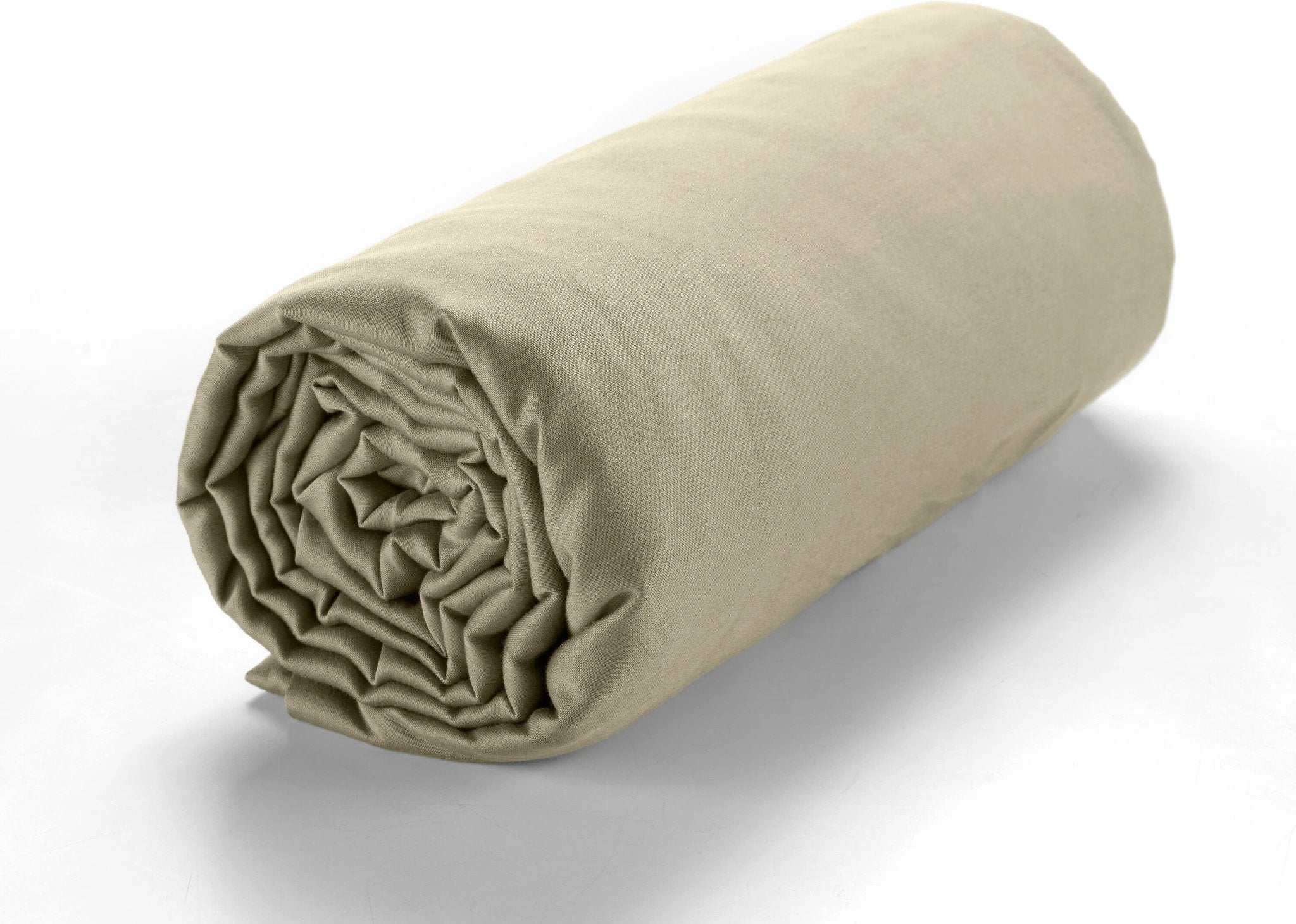 Drap housse bonnet:30cm 100% satin de coton 105 fils beige by Baton Rouge