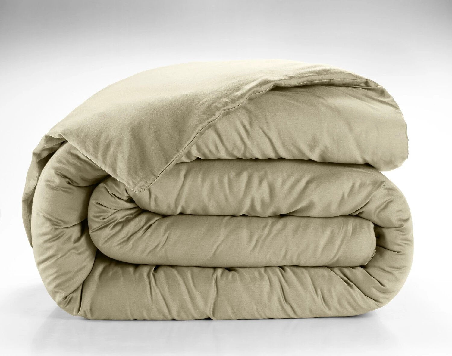 Housse de couette 100% satin de coton 105 fils beige by Baton Rouge