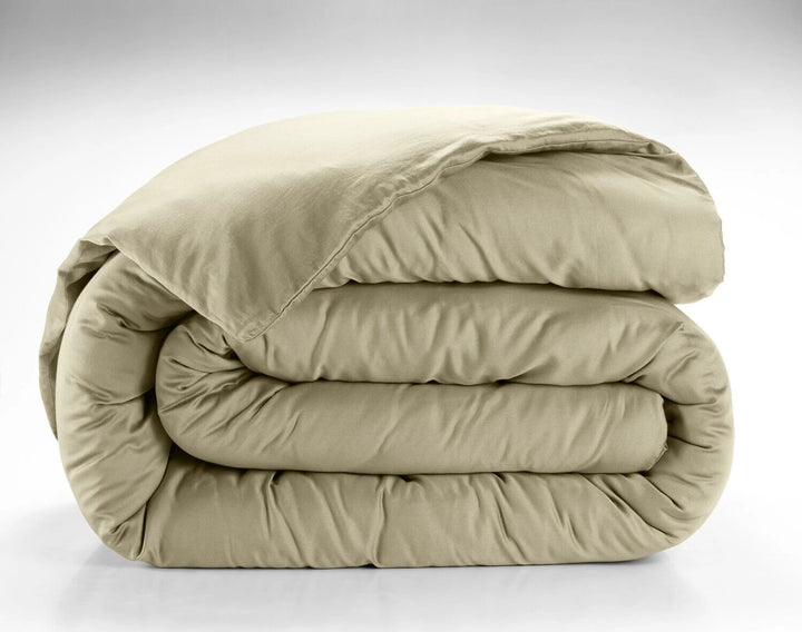 Housse de couette 100% satin de coton 105 fils beige by Baton Rouge