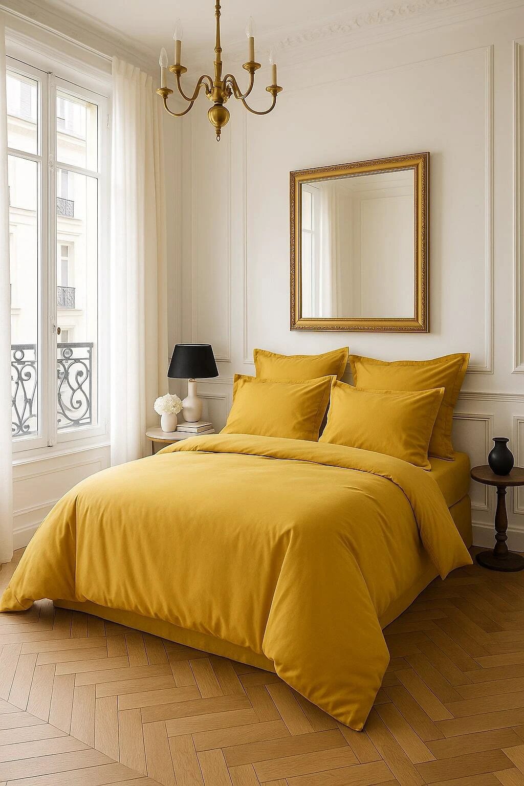 Housse de couette 100% satin de coton 105 fils bronze by Baton Rouge