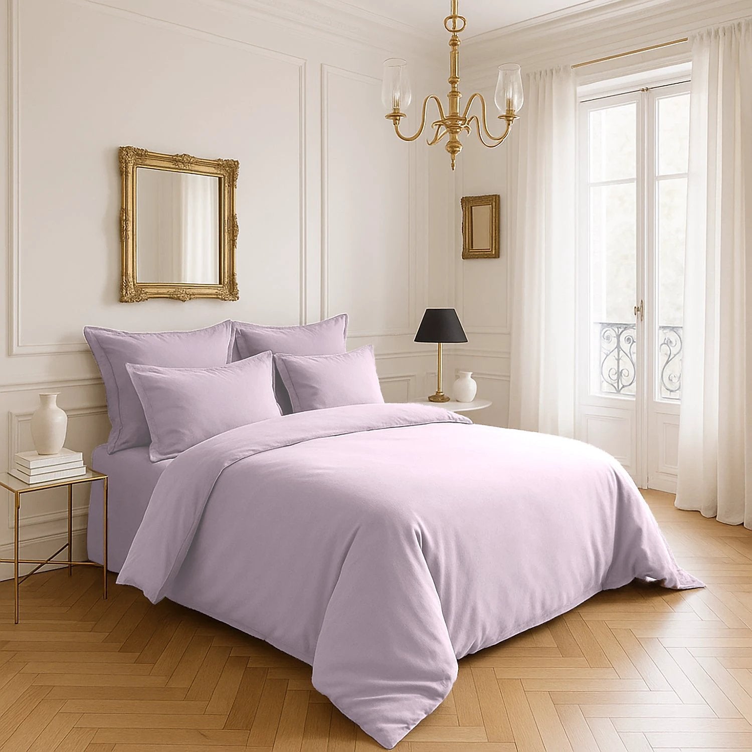 Drap housse bonnet:30cm 100% satin de coton 105 fils tourterelle by Baton Rouge