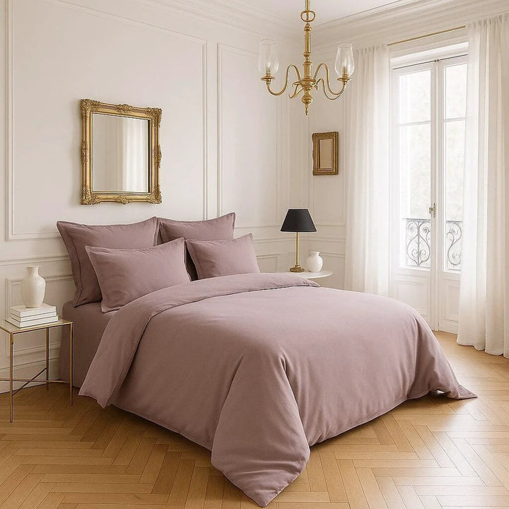 Housse De Couette 100% Satin De Coton 105 Fils Tourterelle by Baton Rouge