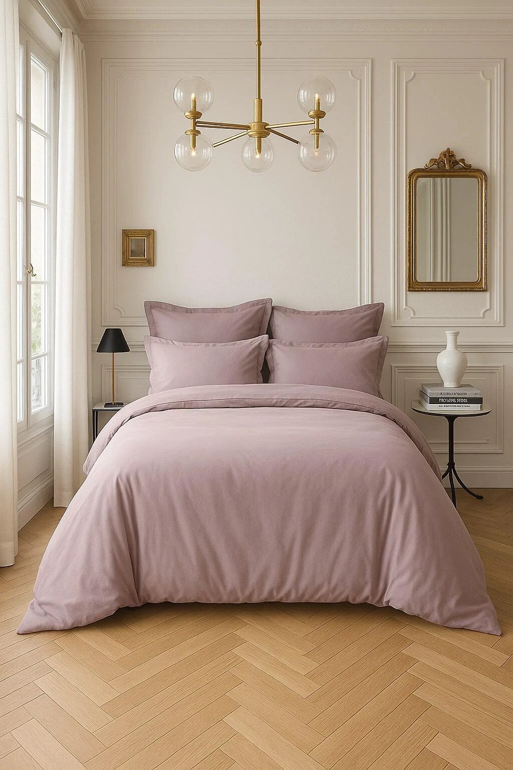 Housse De Couette 100% Satin De Coton 105 Fils Tourterelle by Baton Rouge