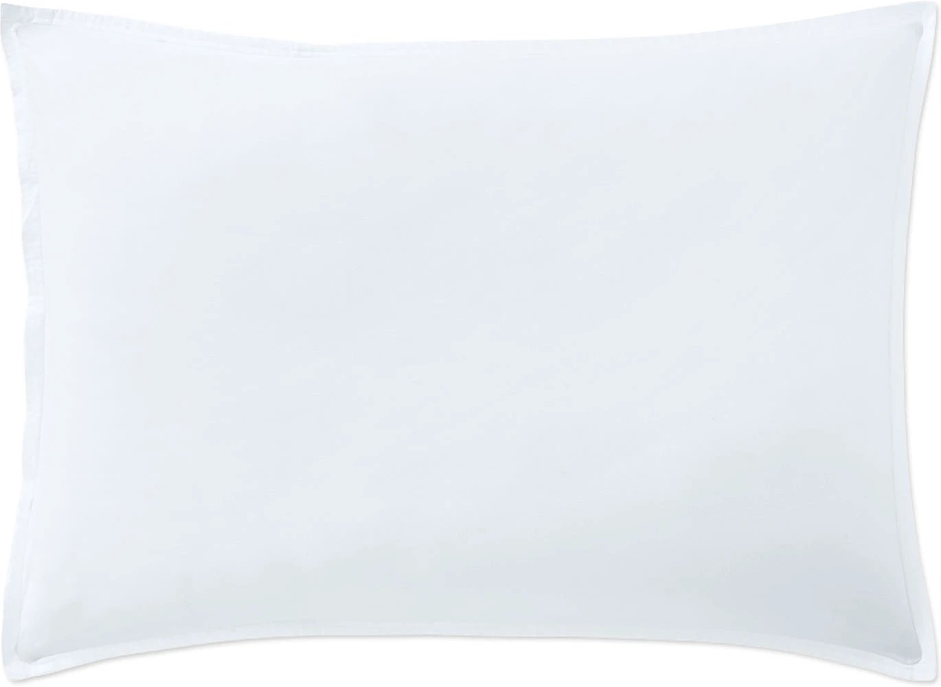 Taie d'oreiller avec volant 100% percale de coton lavé blanc nuage by Baton Rouge