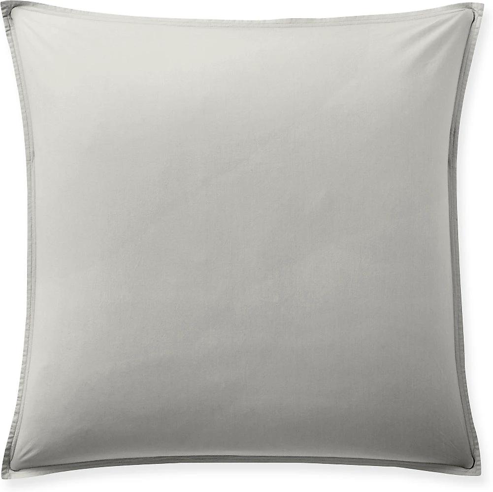 Taie d'oreiller avec volant 100% percale de coton lavé gris perle by Baton Rouge