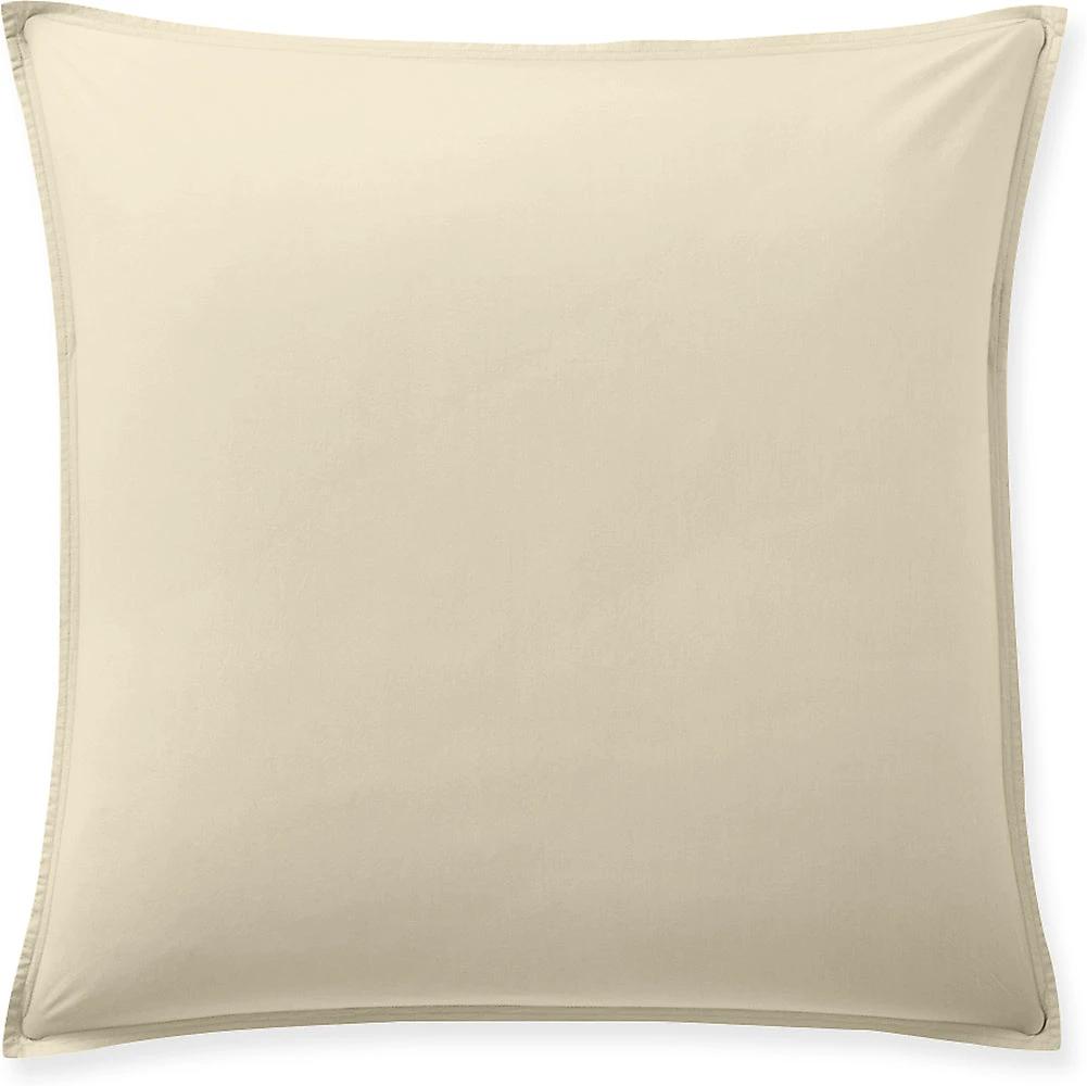 Taie d'oreiller avec volant 100% percale de coton lavé écru by Baton Rouge