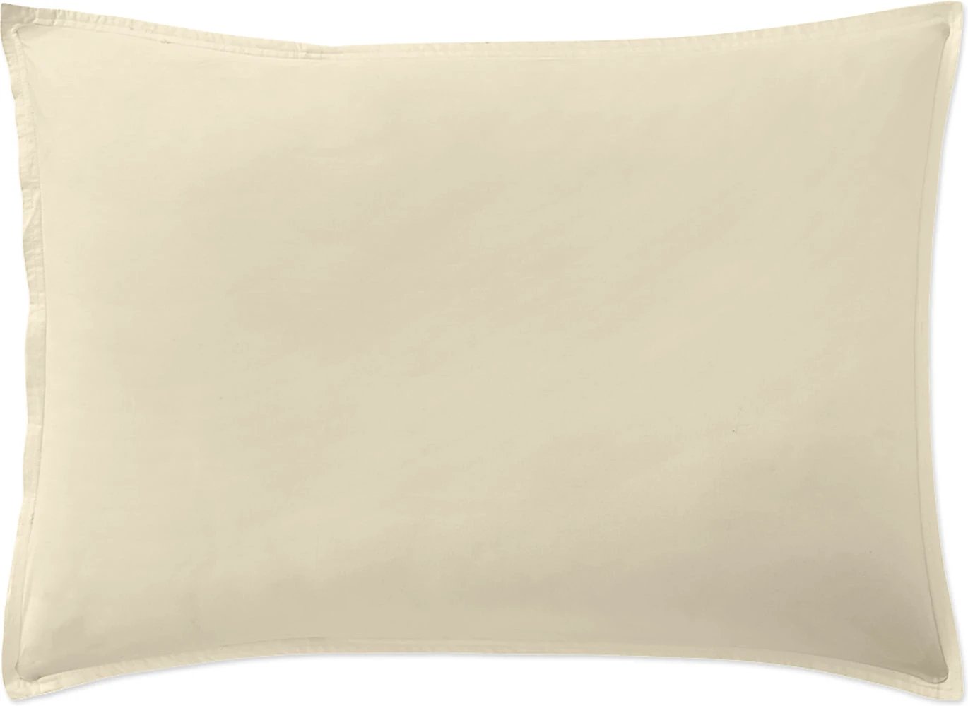 Taie d'oreiller avec volant 100% percale de coton lavé écru by Baton Rouge