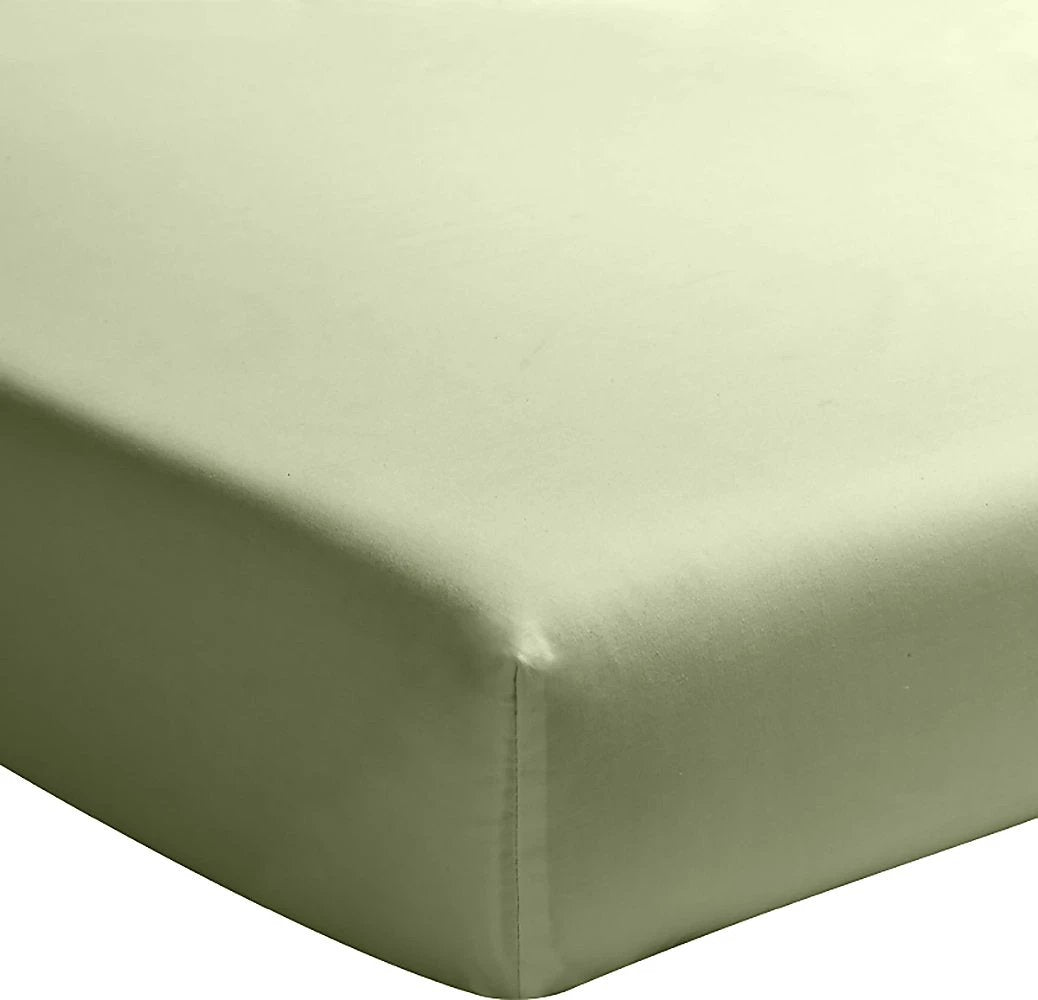 Drap housse +30 100% percale de coton lavé vert d'eau by Baton Rouge