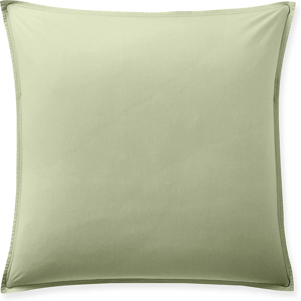 Taie d'oreiller avec volant 100% percale de coton lavé vert d'eau by Baton Rouge