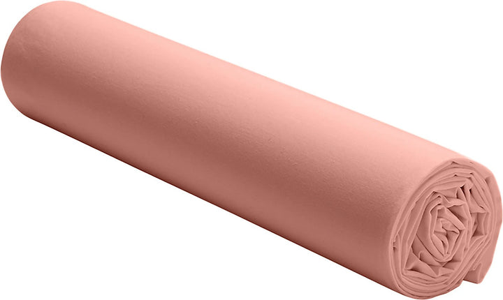 Drap housse +30 100% percale de coton lavé rose poudré / rose profond by Baton Rouge