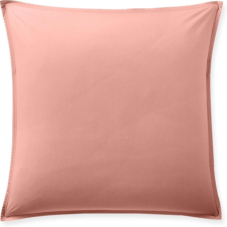 Taie d'oreiller avec volant 100% percale de coton lavé rose poudré / rose profond by Baton Rouge