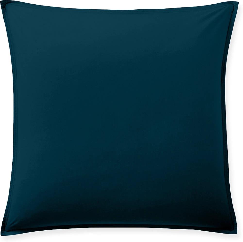 Taie d'oreiller avec volant 100% percale de coton lavé bleu impérial by Baton Rouge