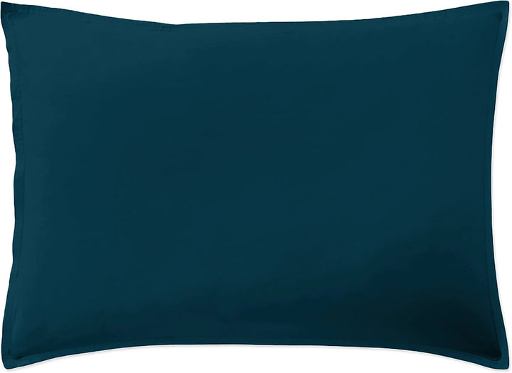 Taie d'oreiller avec volant 100% percale de coton lavé bleu impérial by Baton Rouge
