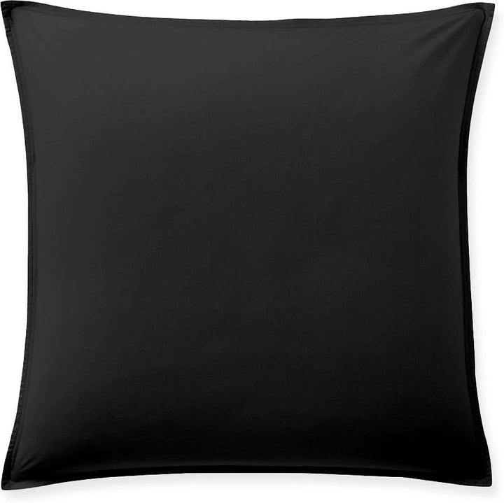 Taie d'oreiller avec volant 100% percale de coton lavé noir minuit by Baton Rouge