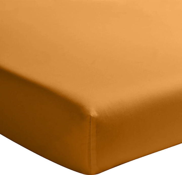 Drap housse +30 100% percale de coton lavé safran by Baton Rouge
