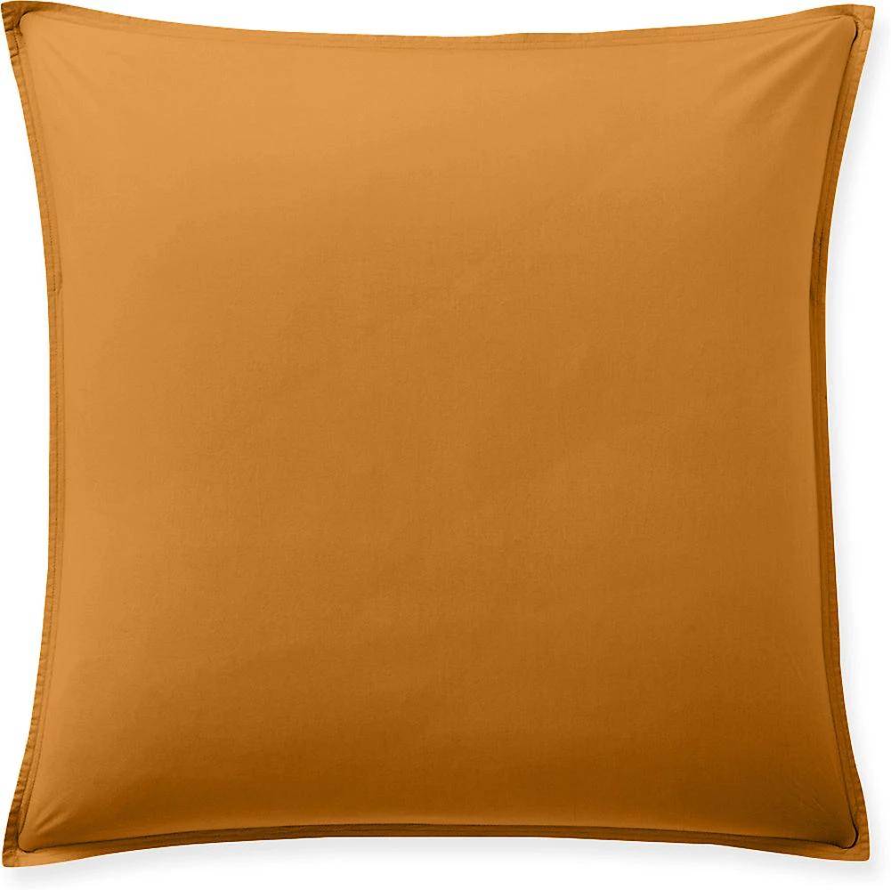 Taie d'oreiller avec volant 100% percale de coton lavé safran by Baton Rouge