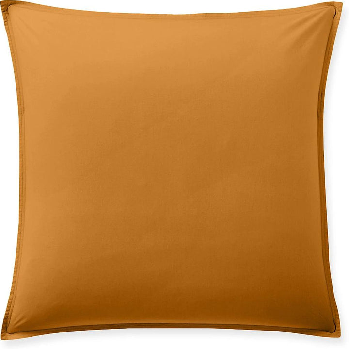 Taie d'oreiller avec volant 100% percale de coton lavé safran by Baton Rouge