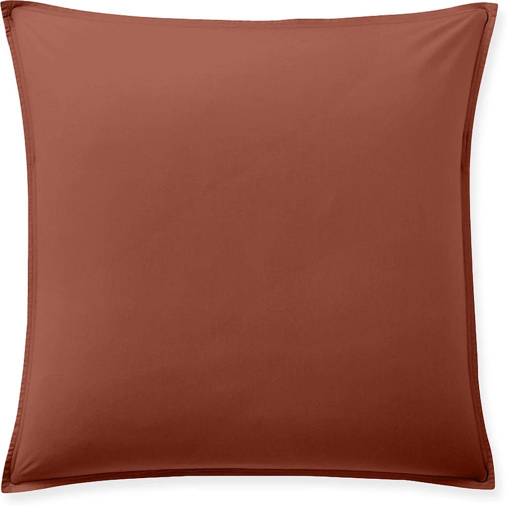 Taie d'oreiller avec volant 100% percale de coton lavé terracotta by Baton Rouge